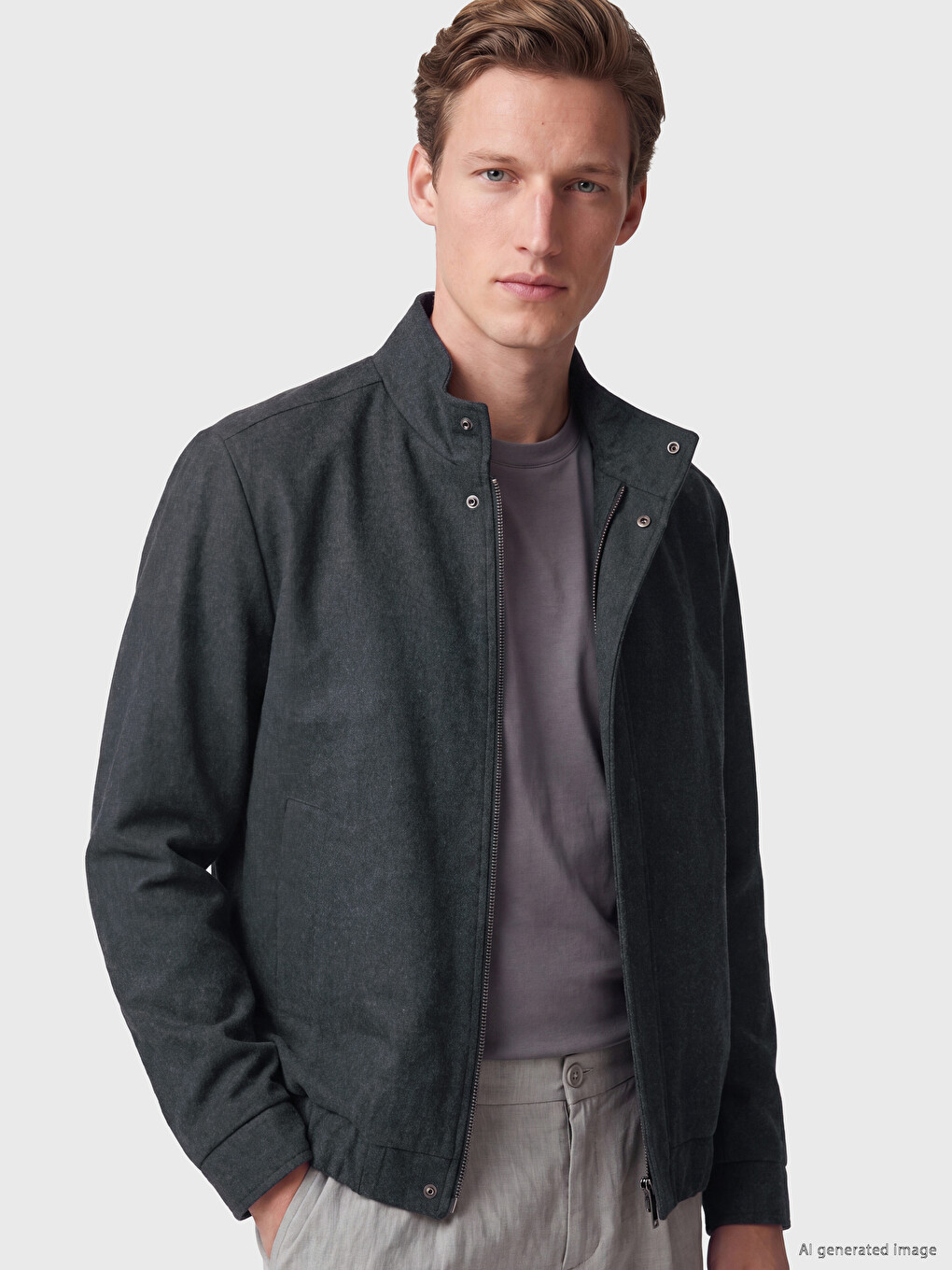 Standard Fit Mock Neck Men's Jacket
