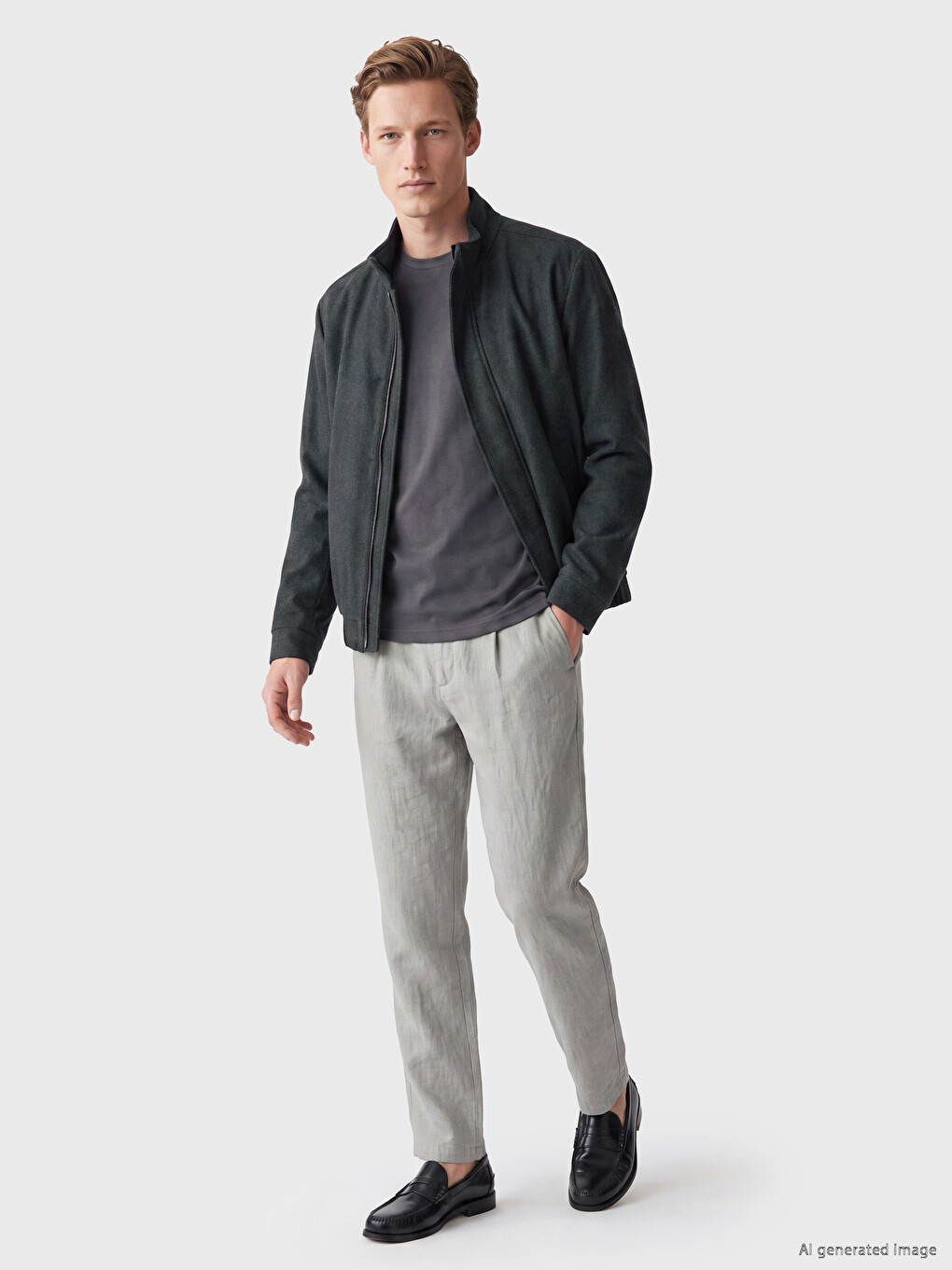 Standard Fit Mock Neck Men's Jacket-1