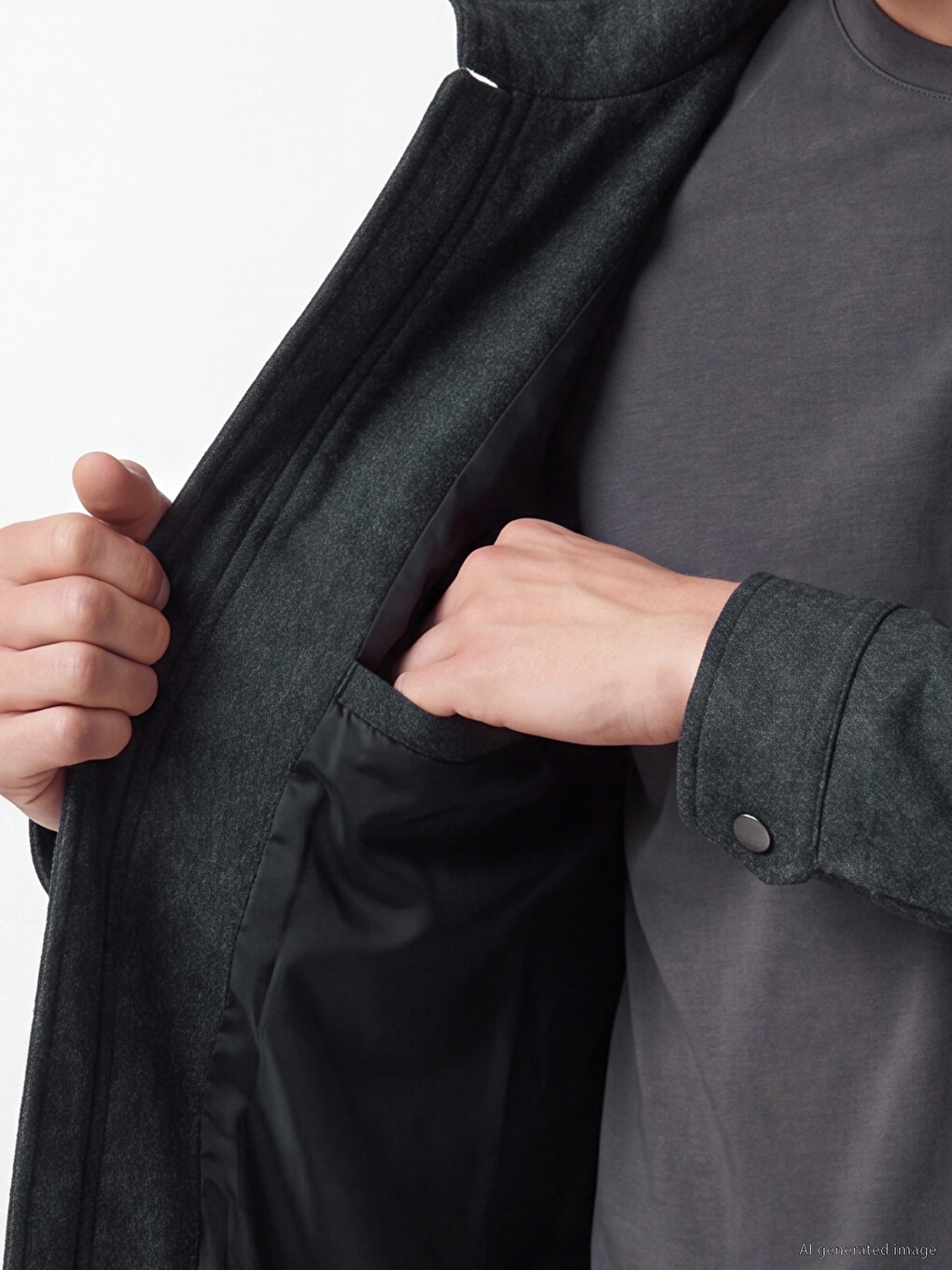 Standard Fit Mock Neck Men's Jacket-2