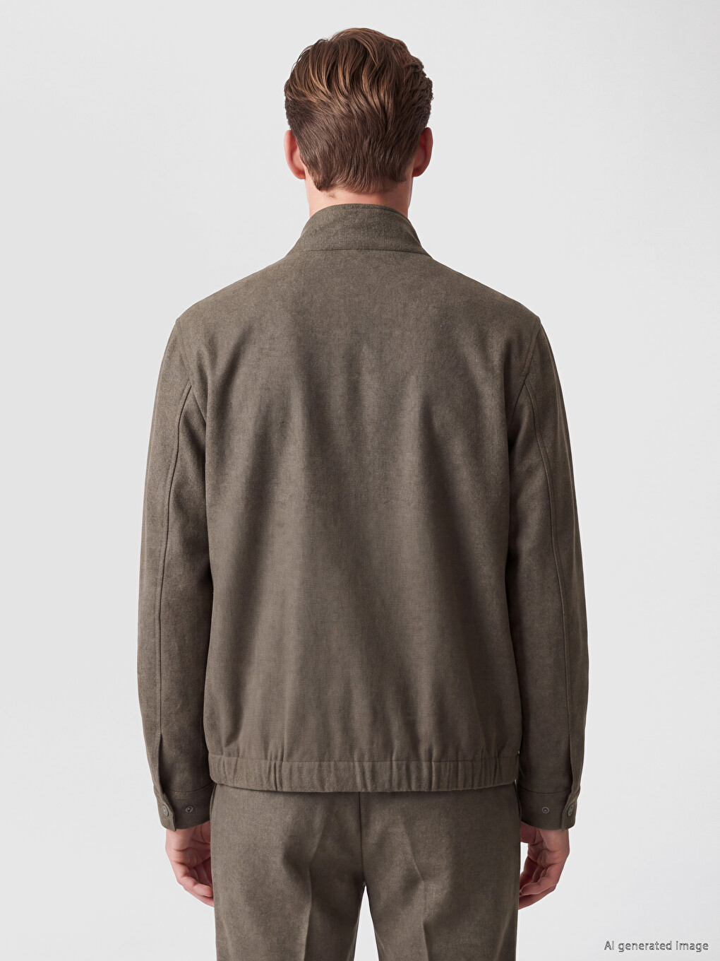 Standard Fit Zippered Mock Neck Men's Jacket-3
