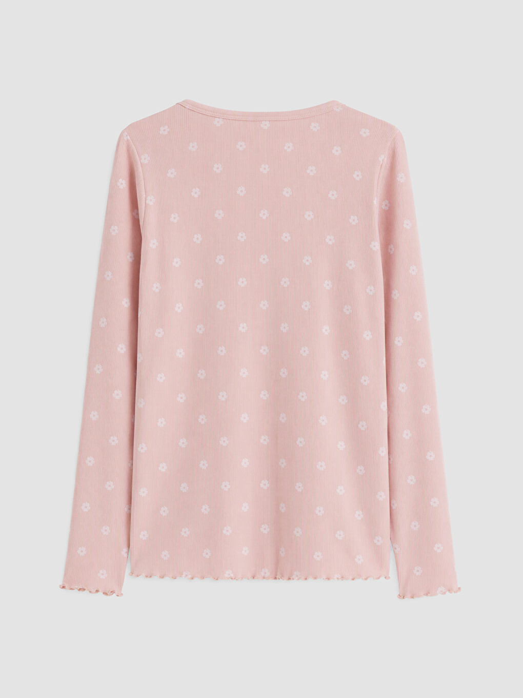 Pembe V Yaka Çiçekli Kadın Pijama Takım-3
