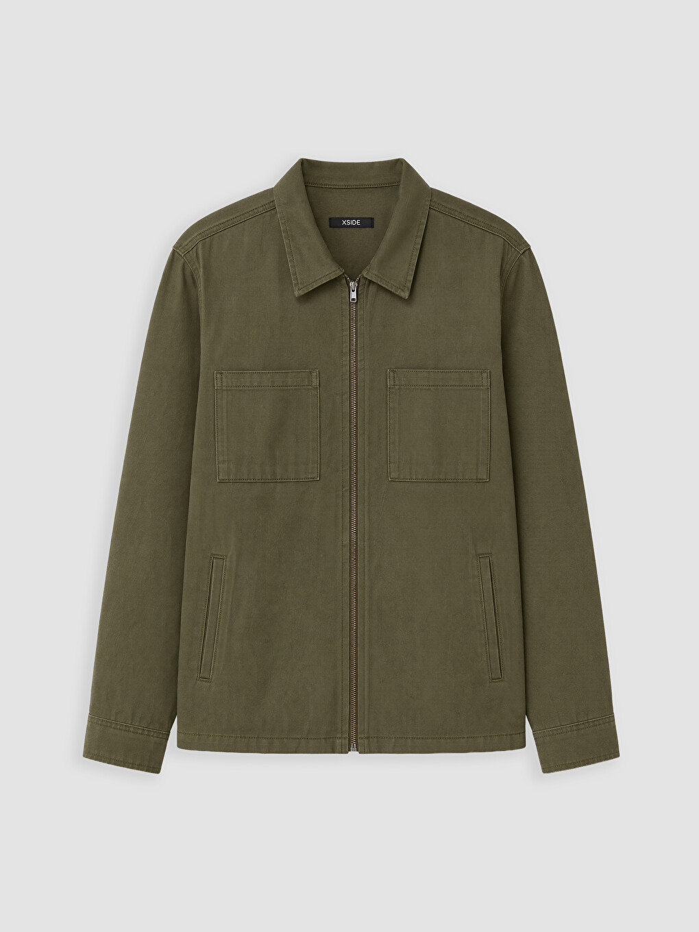 Relaxed Fit Men's Gabardine Shirt Jacket-4