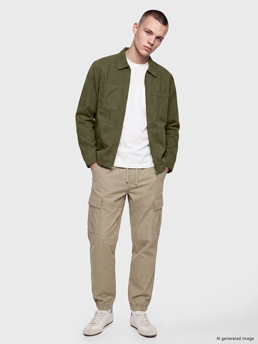 Relaxed Fit Men's Gabardine Shirt Jacket-1