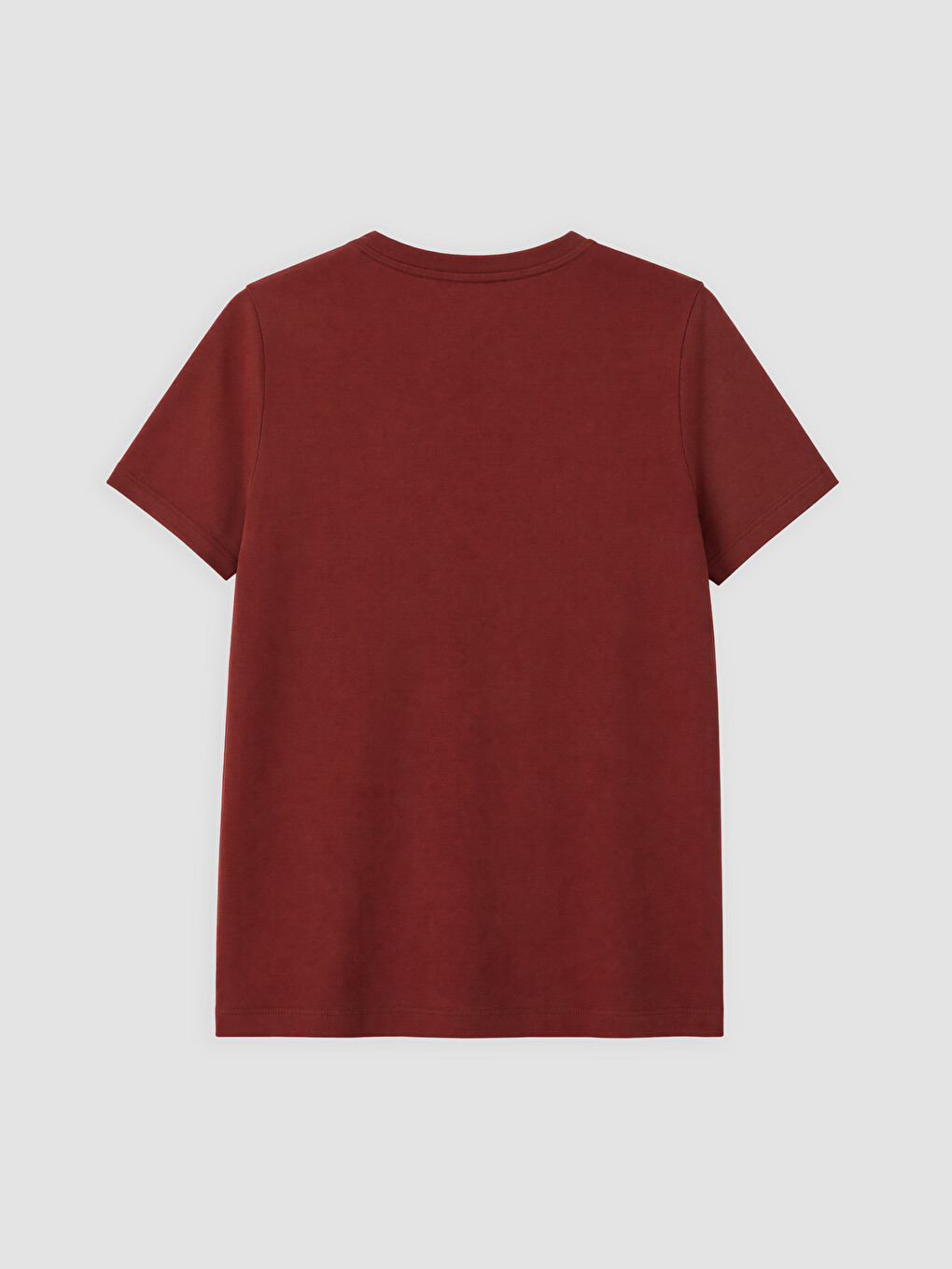 Bordo Bisiklet Yaka Kadın Tişört-1