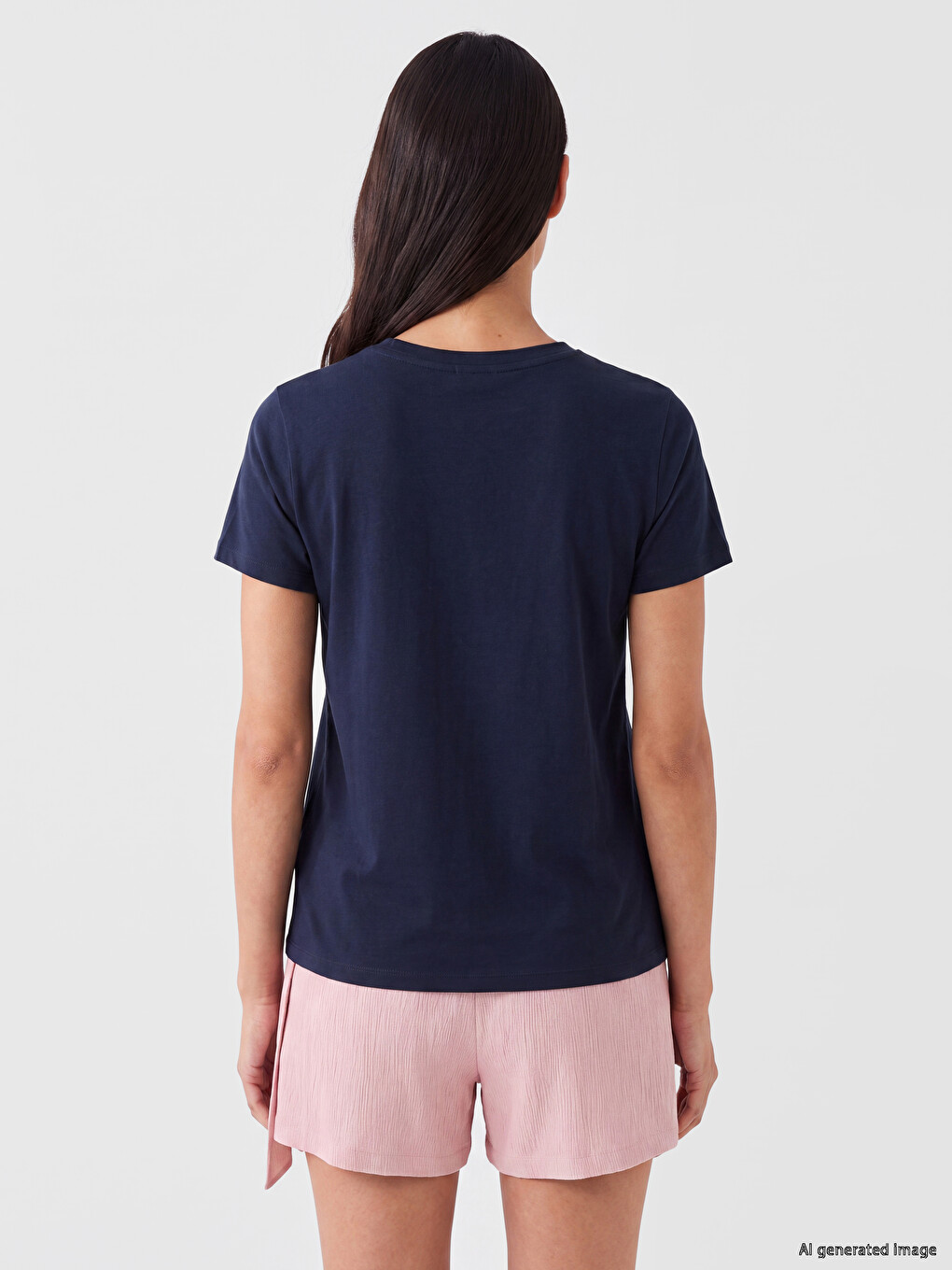 T-shirt Me Jakë Të Rrumbullakët Për Gra-3