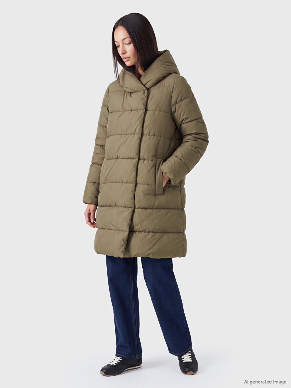Hooded Women's Puffer Coat-1