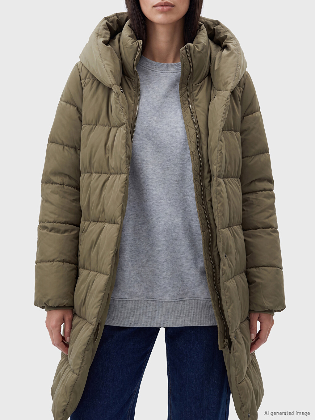 Hooded Women's Puffer Coat-2