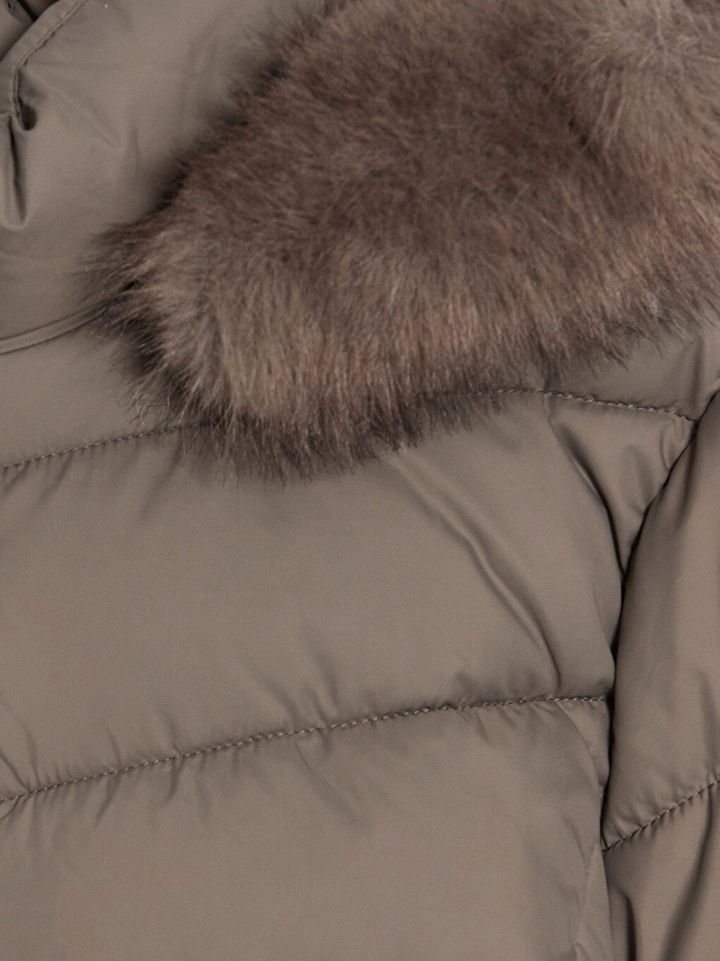 Fur-lined Hooded Belted Women's Puffer Coat-6