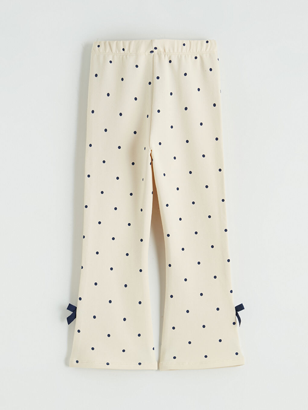 Ekru Fiyonk Detaylı Kız Çocuk İspanyol Paça Tayt-1