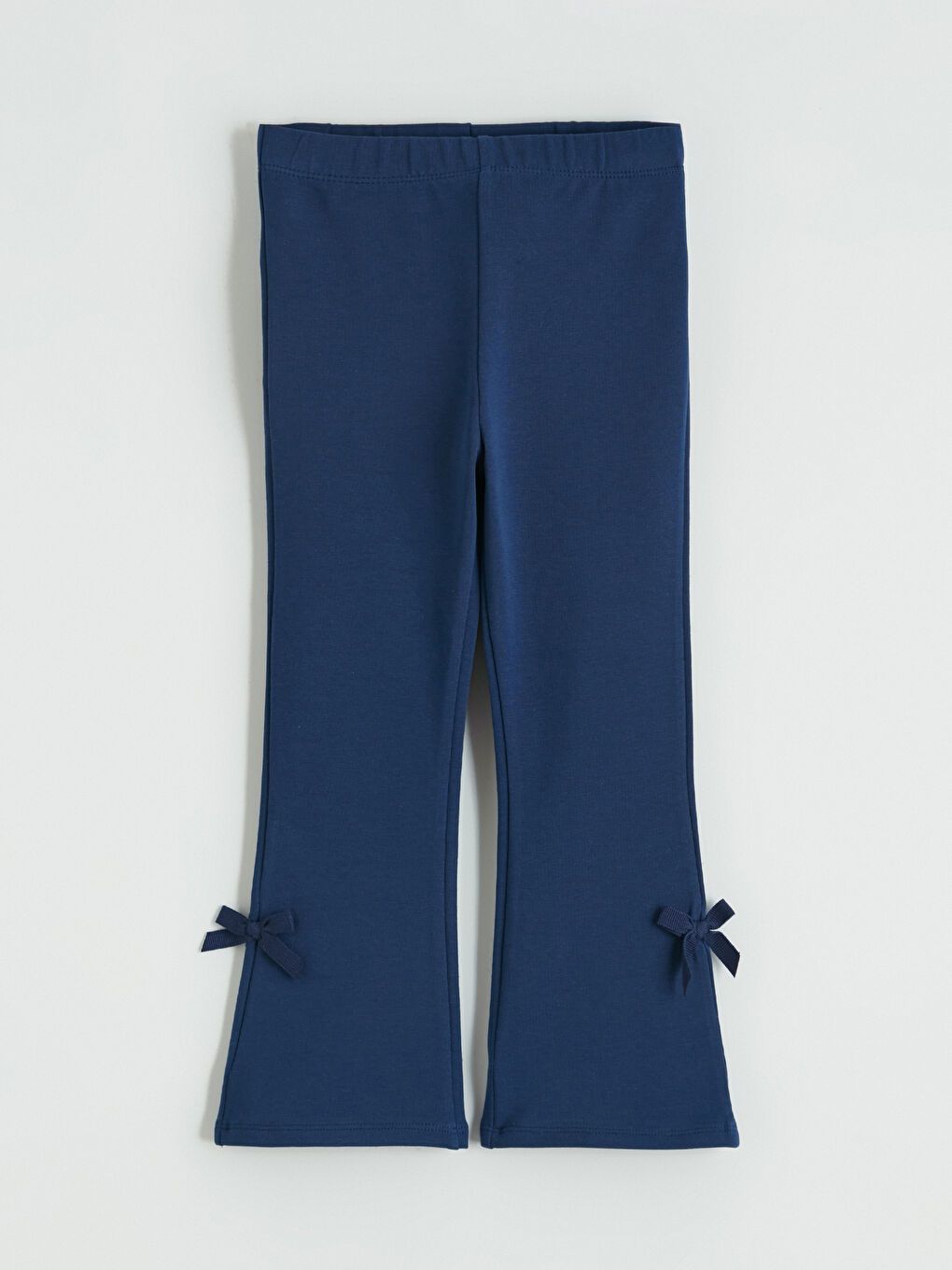 Ekru Fiyonk Detaylı İspanyol Paça Kız Çocuk Tayt 2'li-1