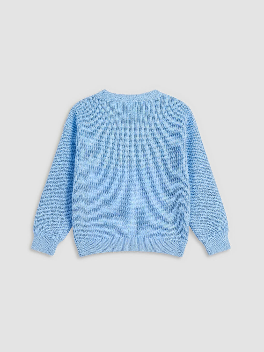 Mavi V Yaka Payet İşlemeli Kız Çocuk Triko Hırka-1