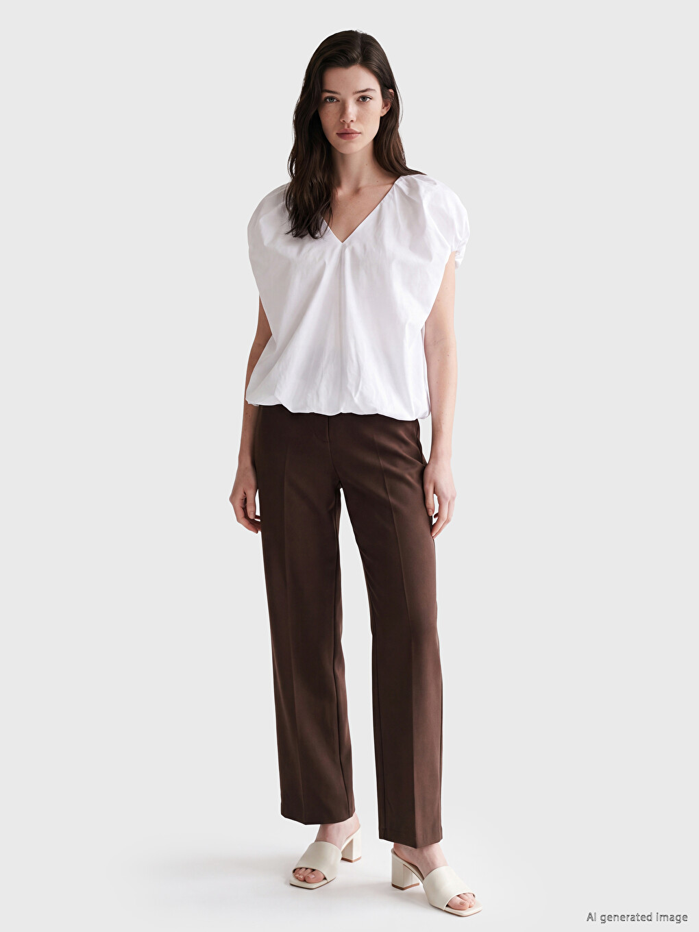 Woman Brown Trousers