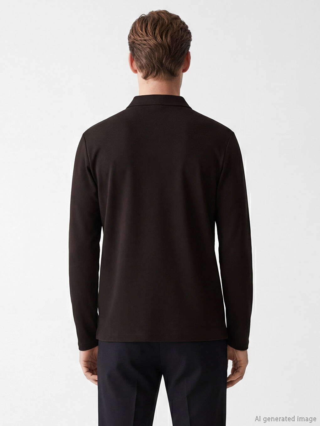 Kahverengi Polo Yaka Erkek Tişört-3