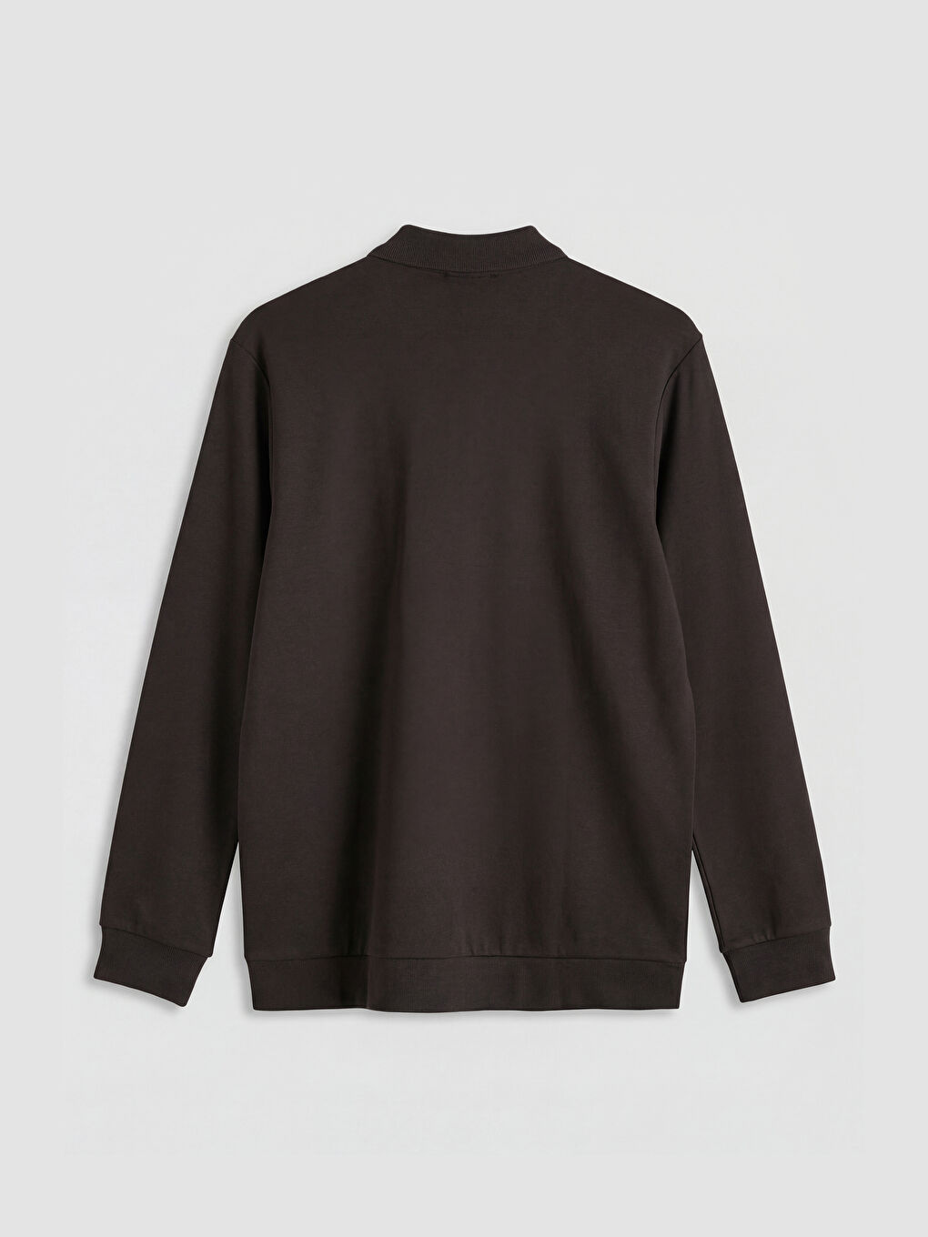 Kahverengi Polo Yaka Erkek Sweatshirt-5