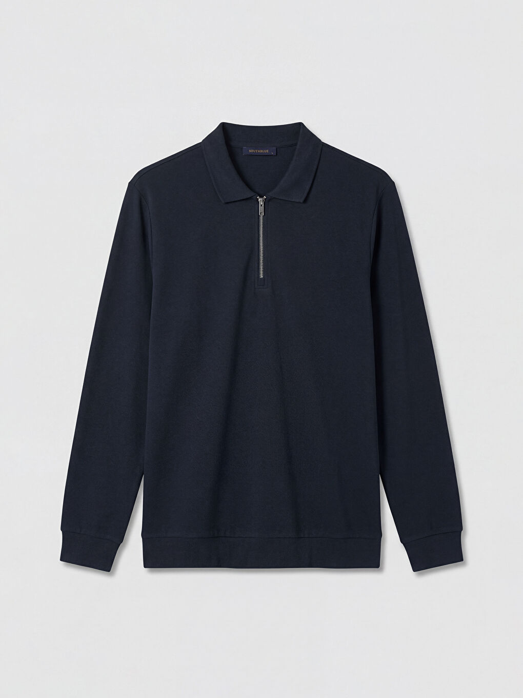 Lacivert Polo Yaka Erkek Sweatshirt-4