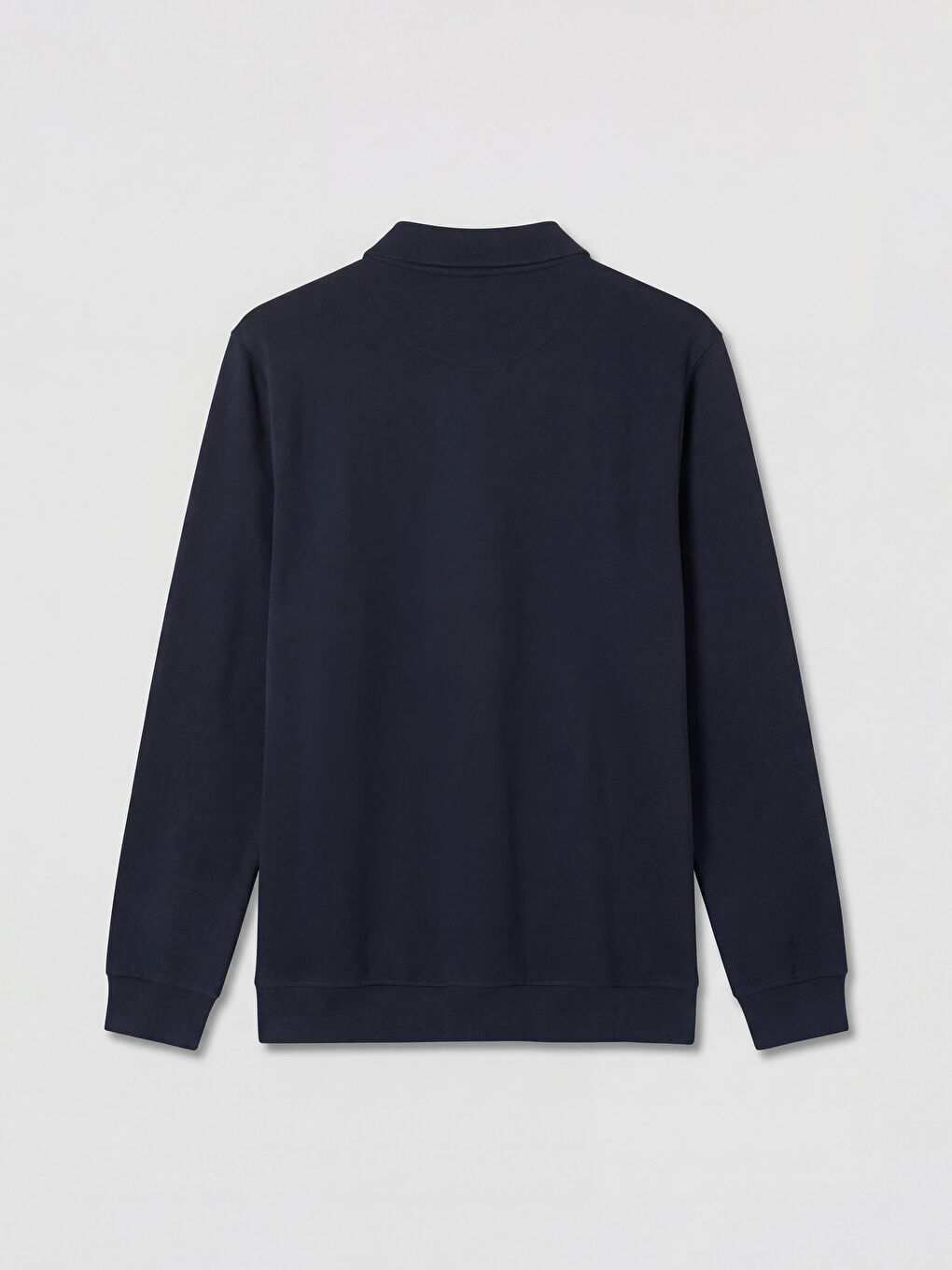 Lacivert Polo Yaka Erkek Sweatshirt-5