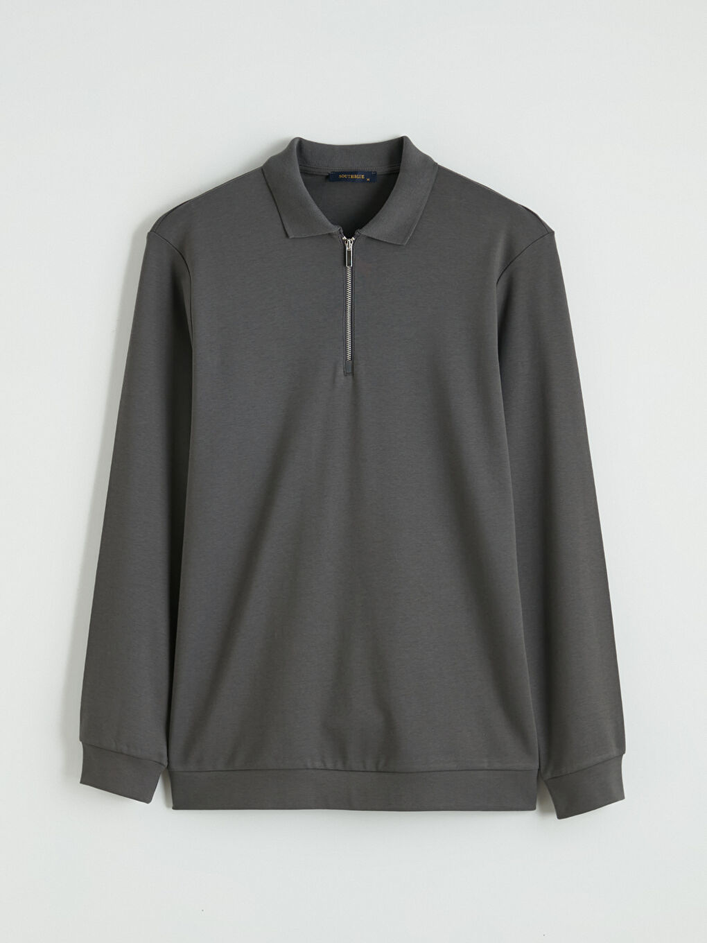 Antrasit Polo Yaka Erkek Sweatshirt-4