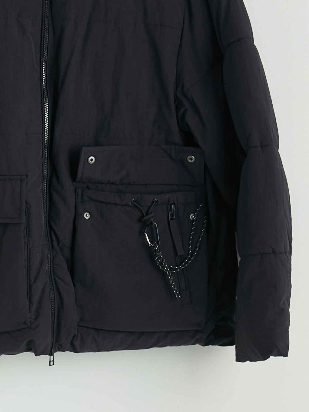 Relaxed Fit Mock Collar Men's Puffer Coat-7