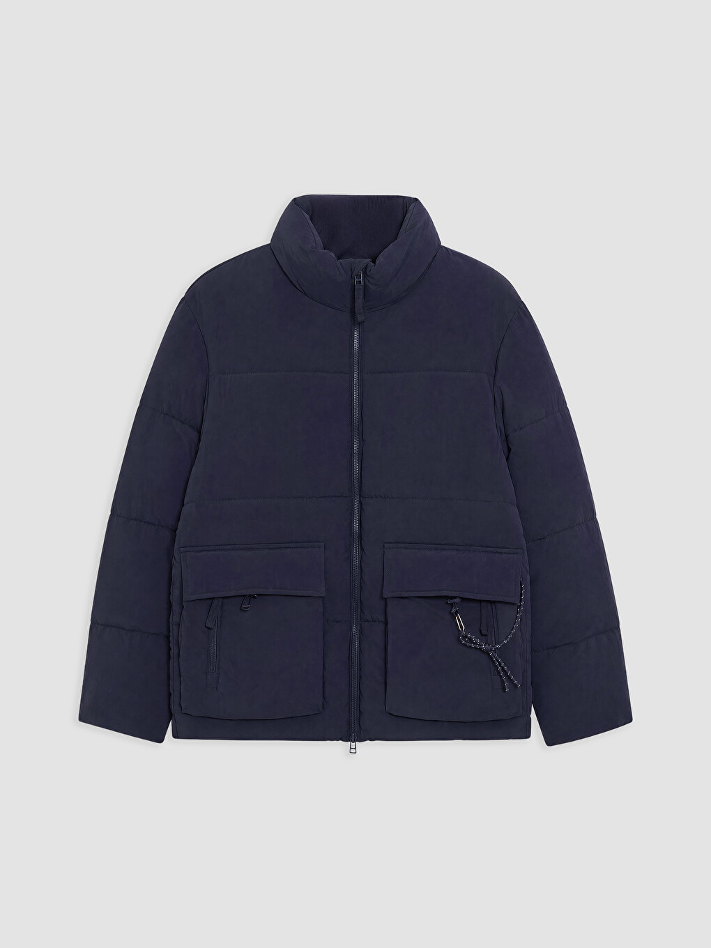 Relaxed Fit Mock Neck Men's Puffer Coat-4