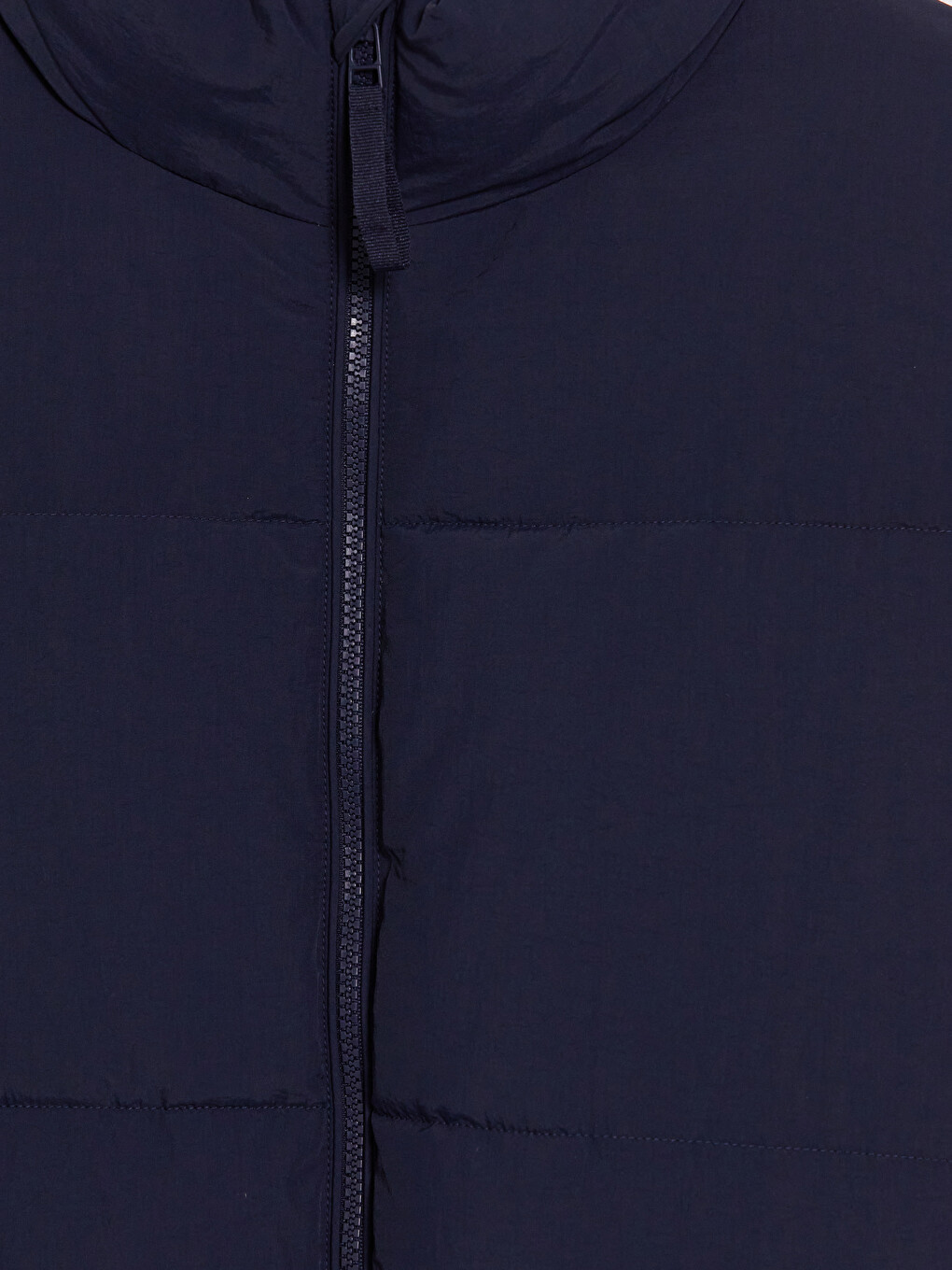 Relaxed Fit Mock Neck Men's Puffer Coat-6
