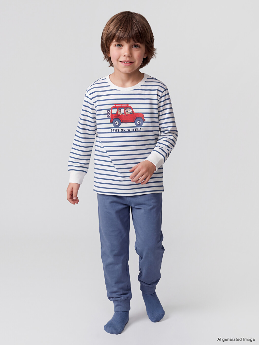  Crew Neck Boys' Pyjamas Set