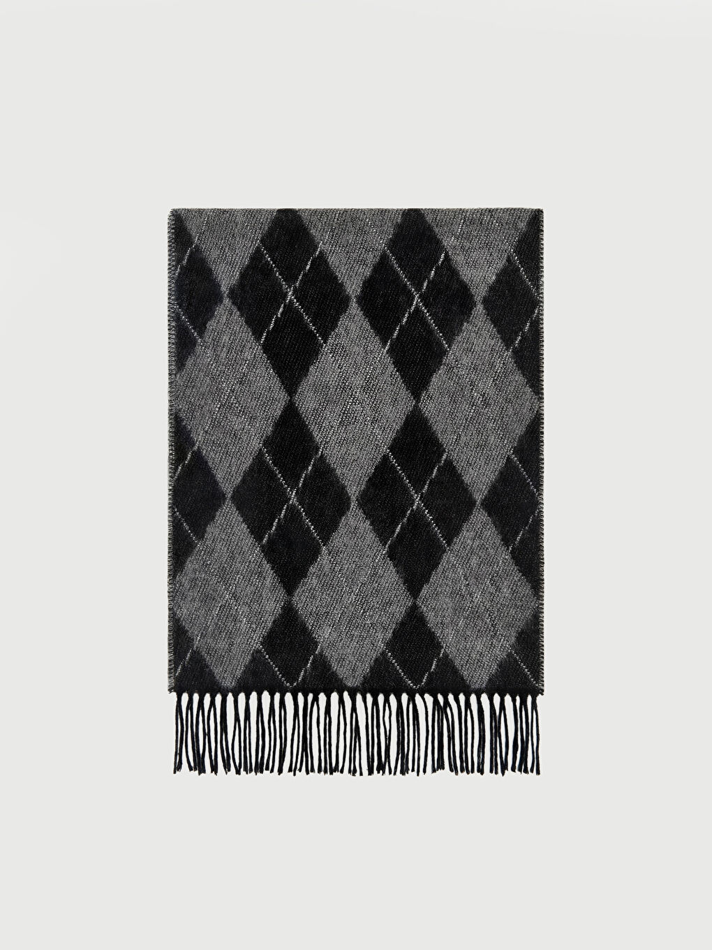 Antrasit Baklava Desenli Erkek Atkı-1