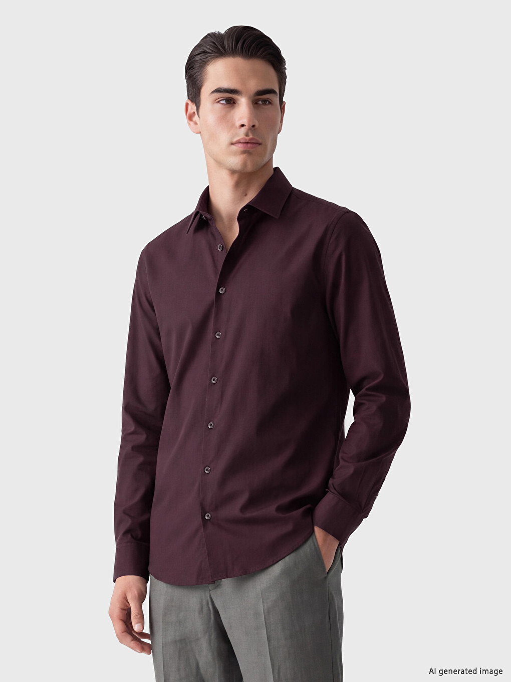 Slim Fit Dobby Men's Shirt