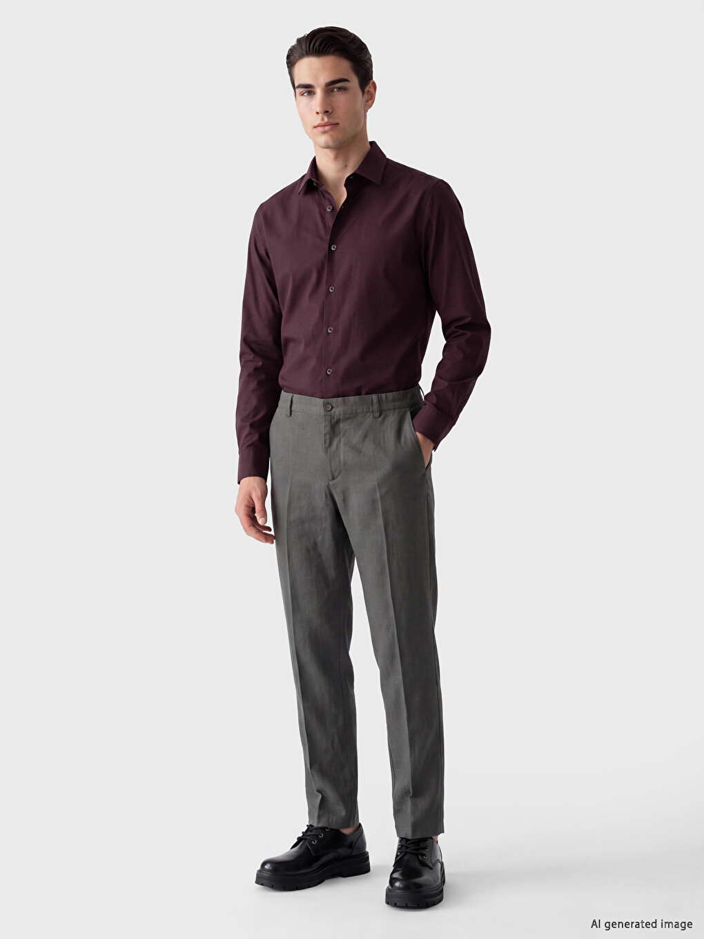 Slim Fit Dobby Men's Shirt-1