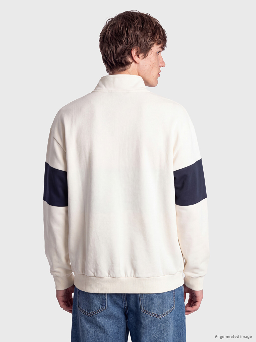 Mock Neck Men's Thick Sweatshirt-3