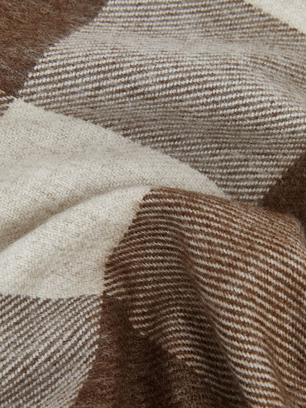 Bej Ekose Desenli Erkek Atkı-2