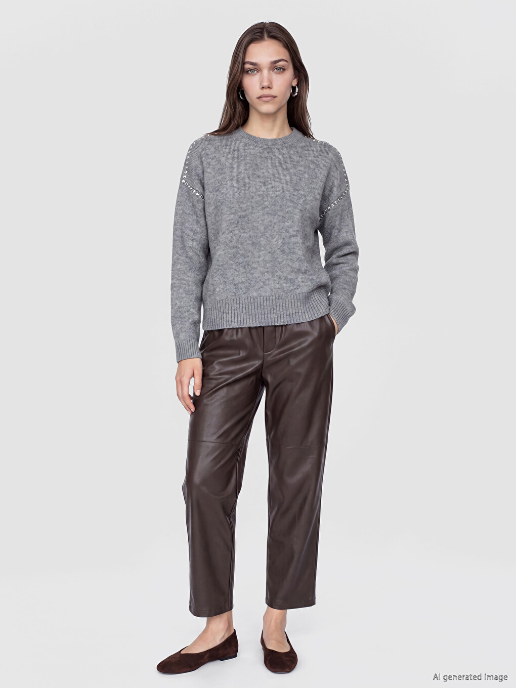 Woman Brown Trousers
