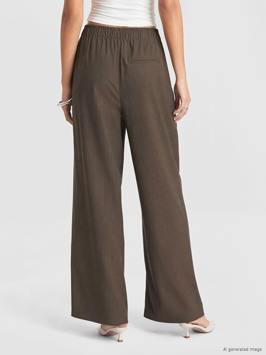 Pantalons De Costume Kaki Femme-3
