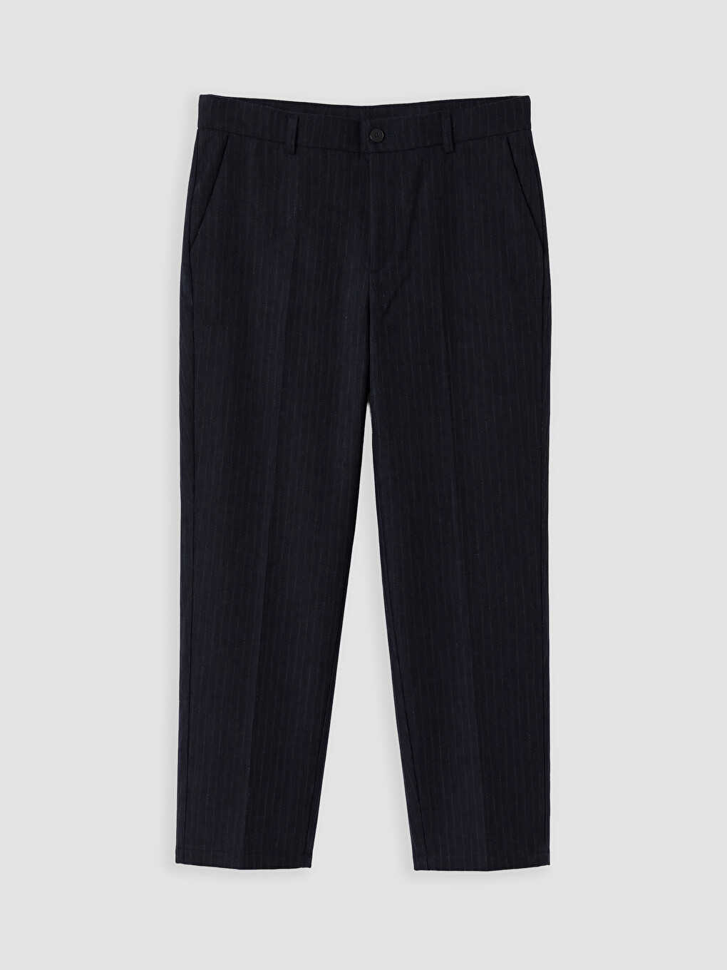 Pantaloni Regular Fit Din Material Pentru Bărbați-4