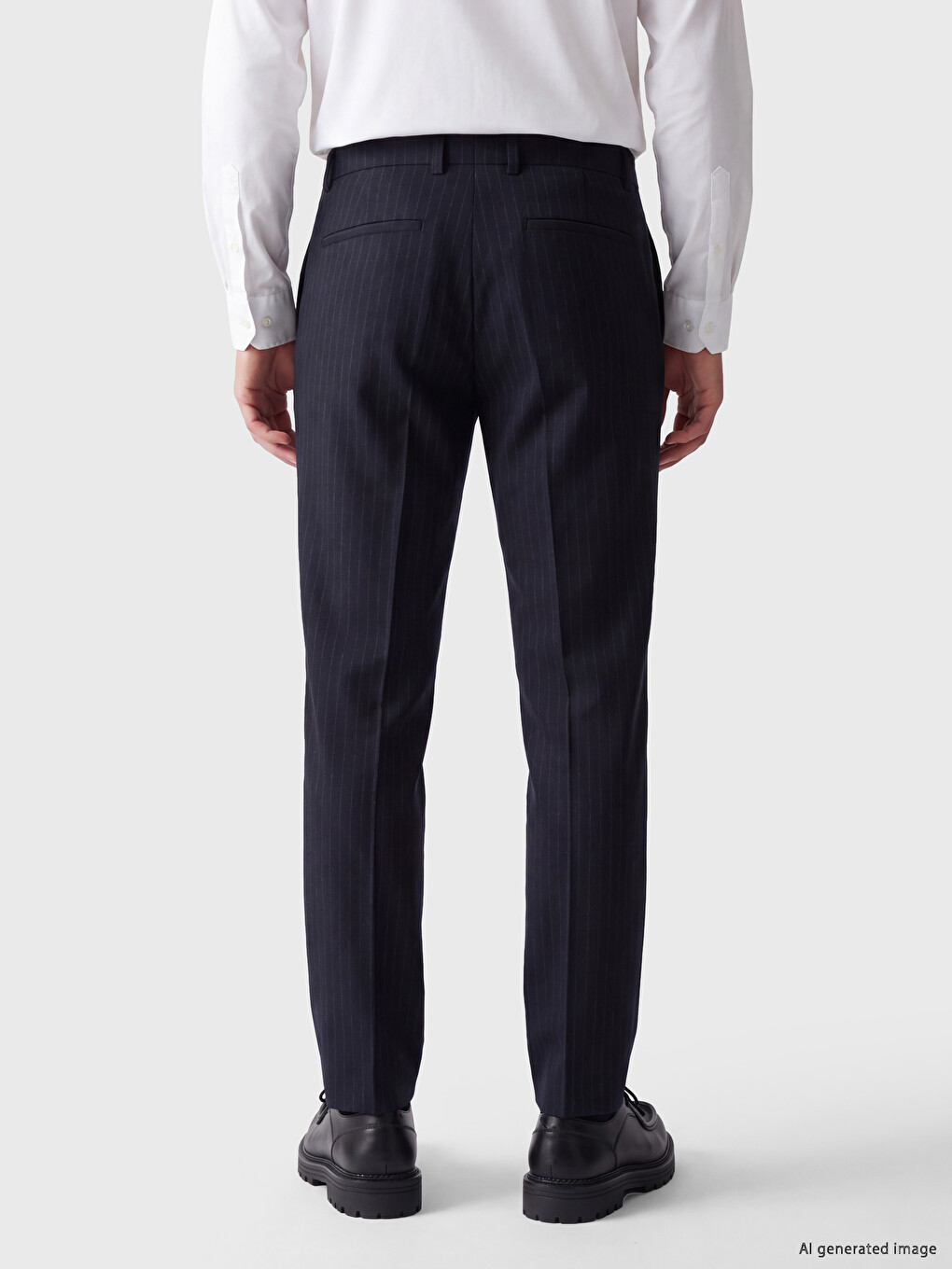 Pantaloni Regular Fit Din Material Pentru Bărbați-3
