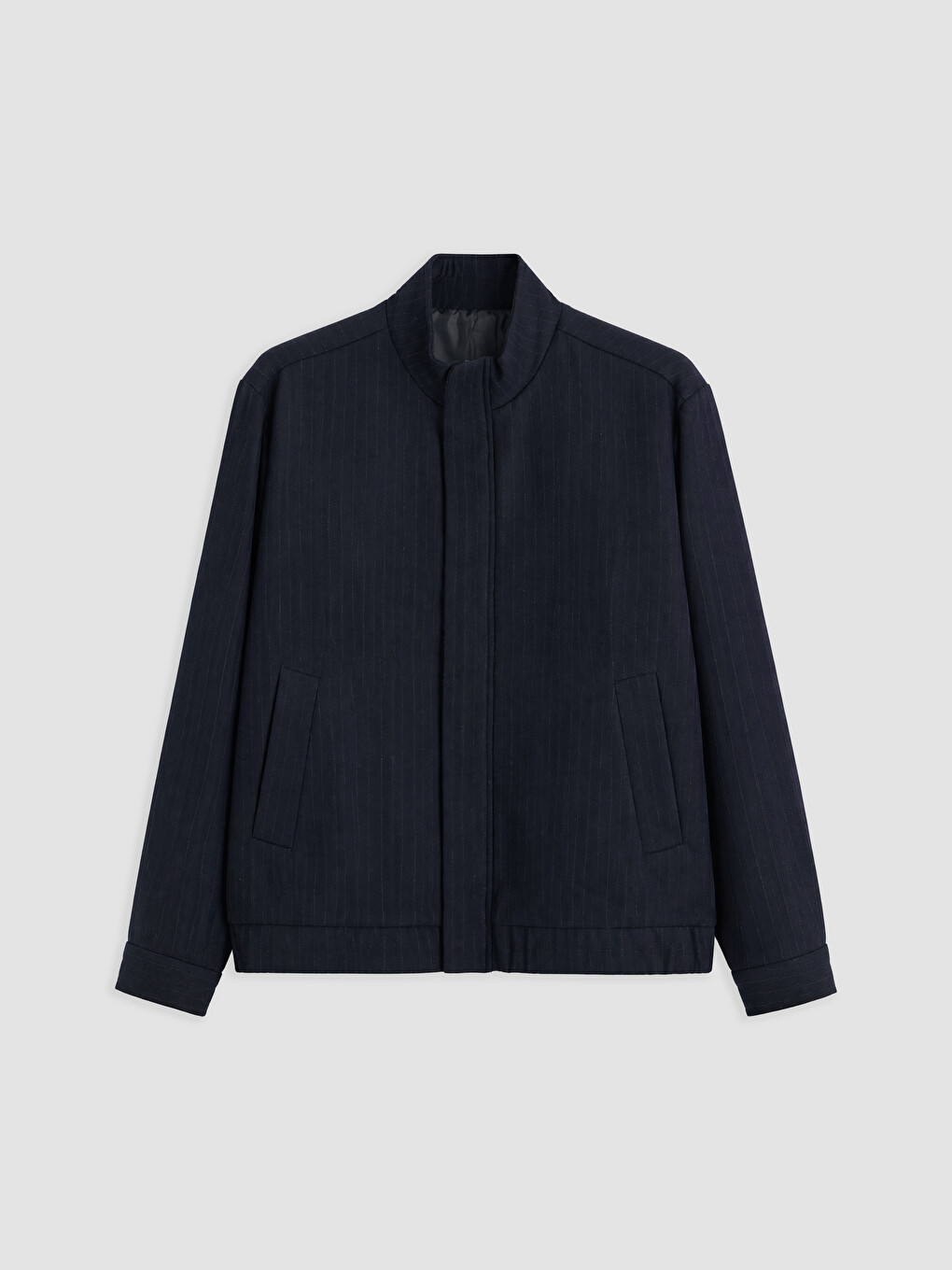 Stand Collar Striped Men's Jacket-4