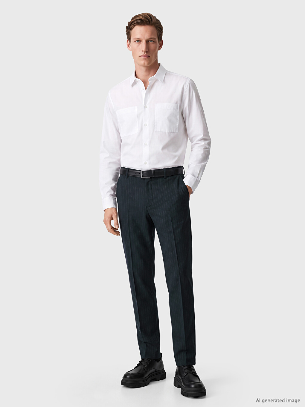 Standard Fit Thin Striped Men's Trousers-1