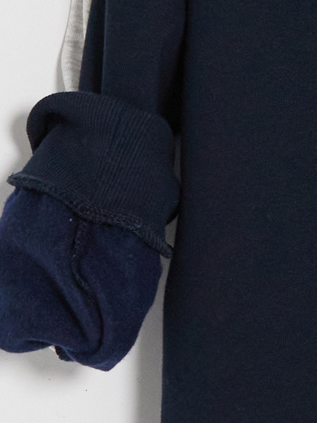 Lacivert Dik Yaka Erkek Çocuk Kalın Sweatshirt-3