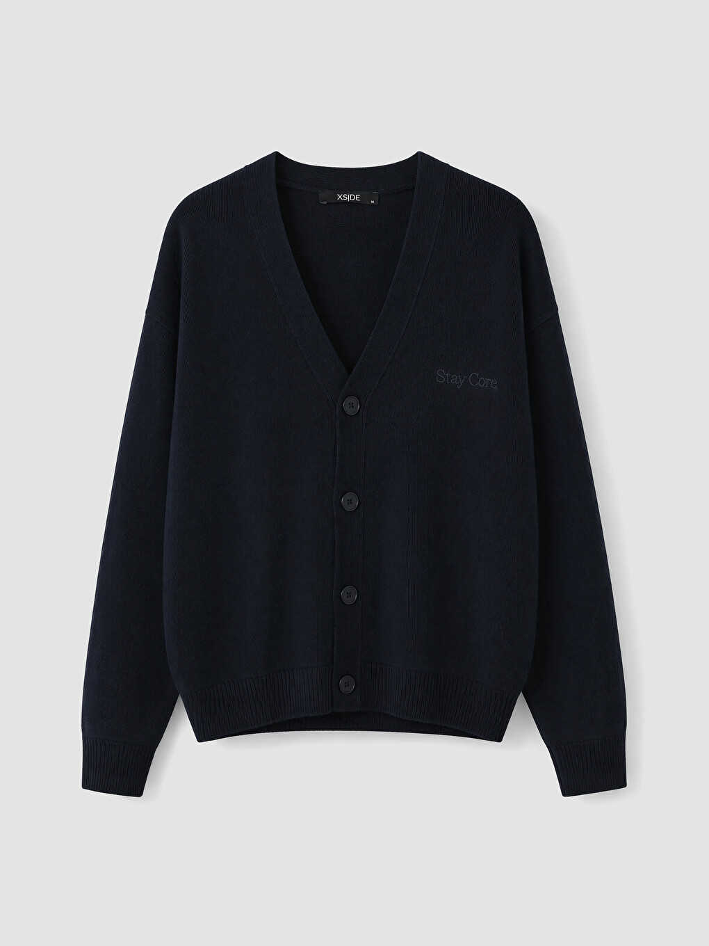 Lacivert Regular Fit V Yaka Erkek Triko Hırka-4