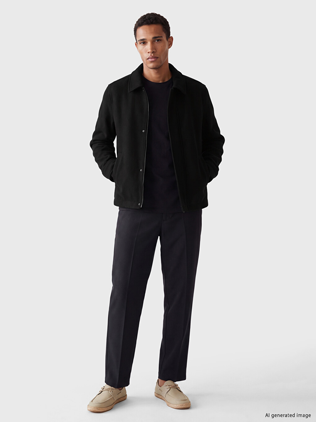 Regular Fit Men's Felt Coat-1
