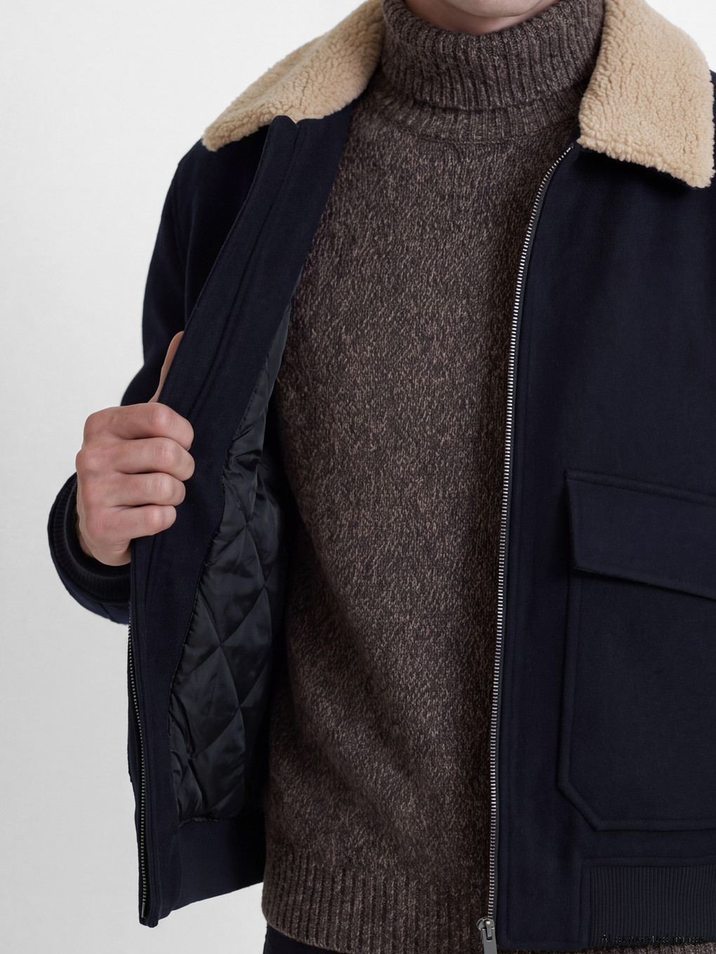 Regular Fit Plush Collar Men's Cachet Coat-3