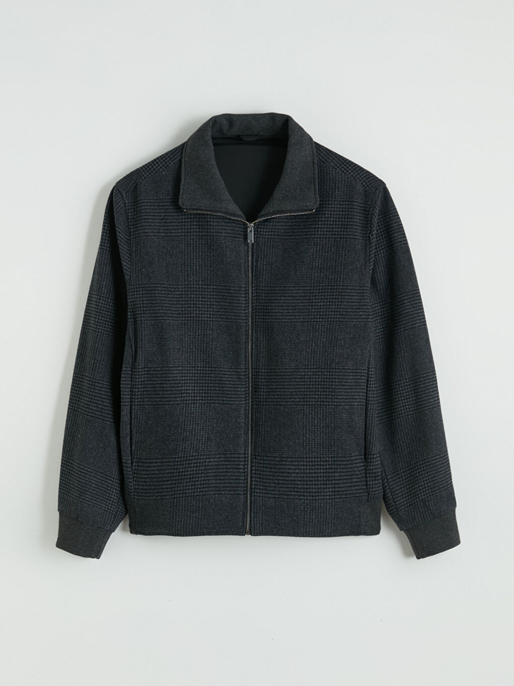 Antrasit Standart Kalıp Dik Yaka Erkek Mont-6