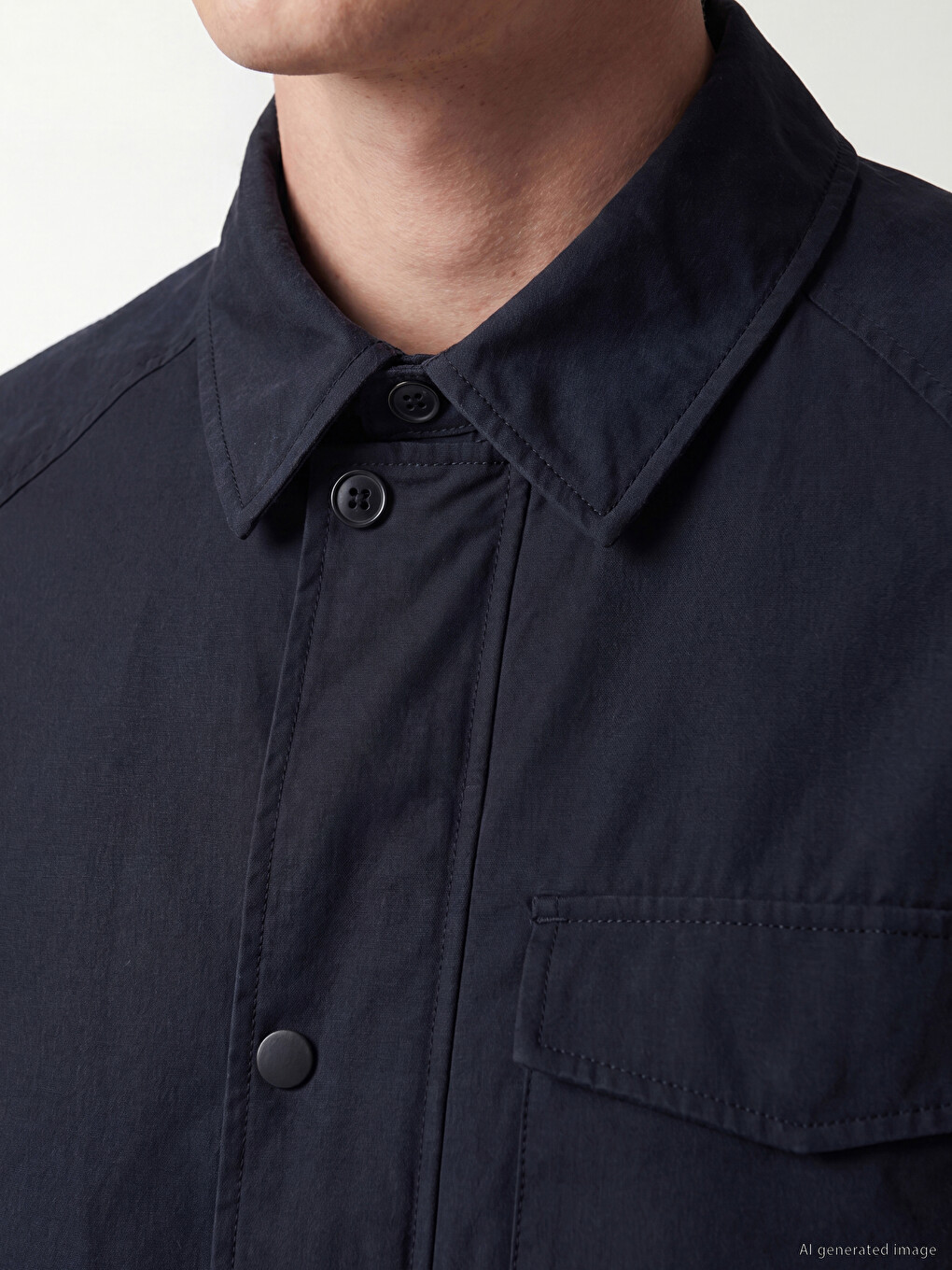Regular Fit Shirt Collar Men's Jacket-2