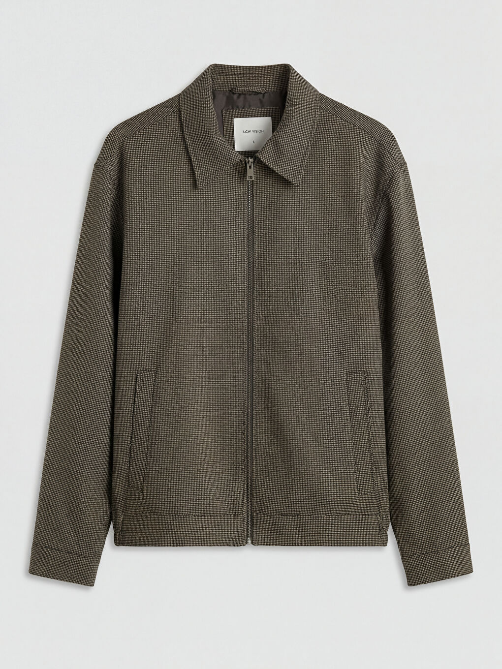 Kahverengi Standart Kalıp Gömlek Yaka Erkek Mont