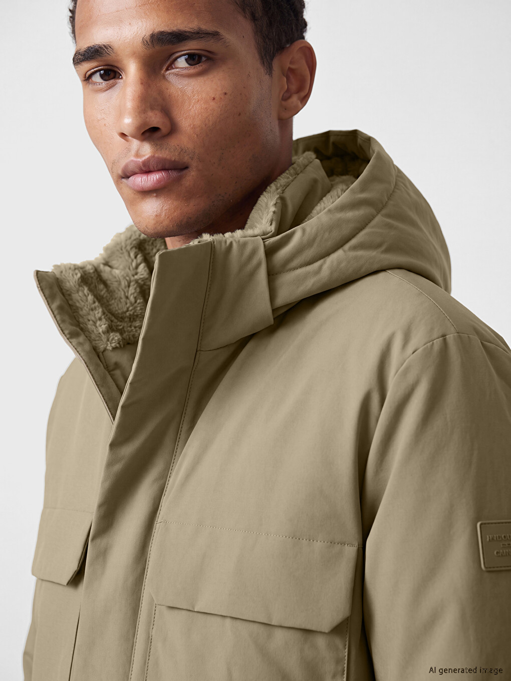 Regular Fit Hooded Men's Coat-2