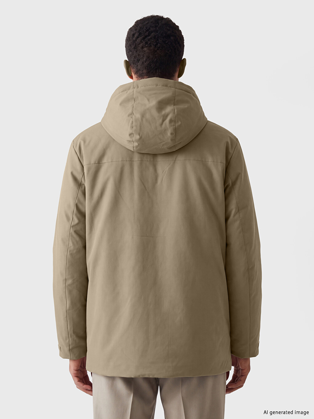 Regular Fit Hooded Men's Coat-3