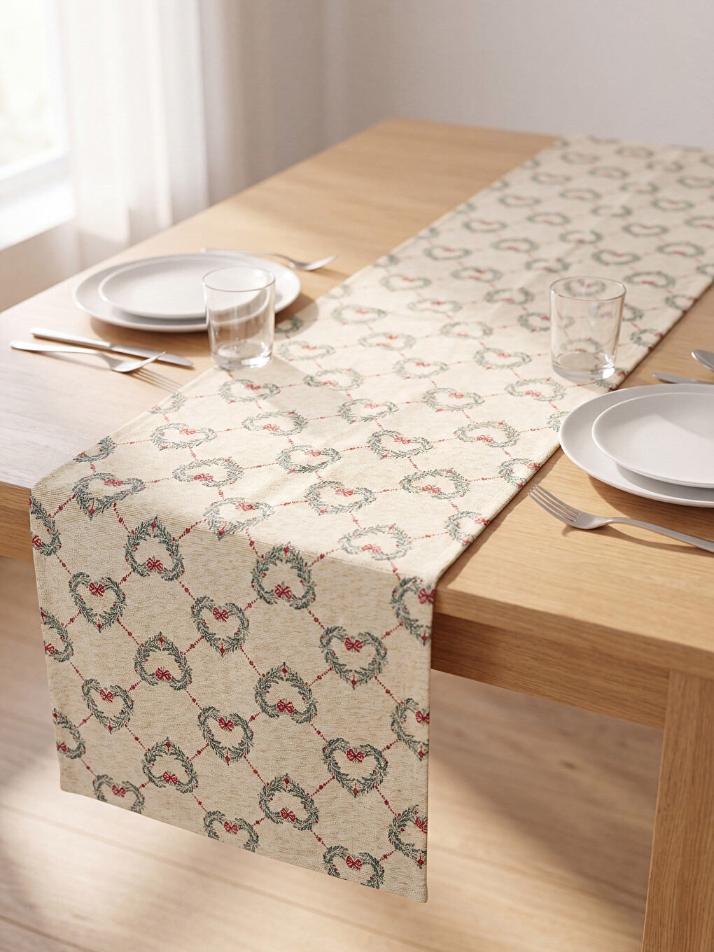 Heart Patterned Runner 45x150 Cm