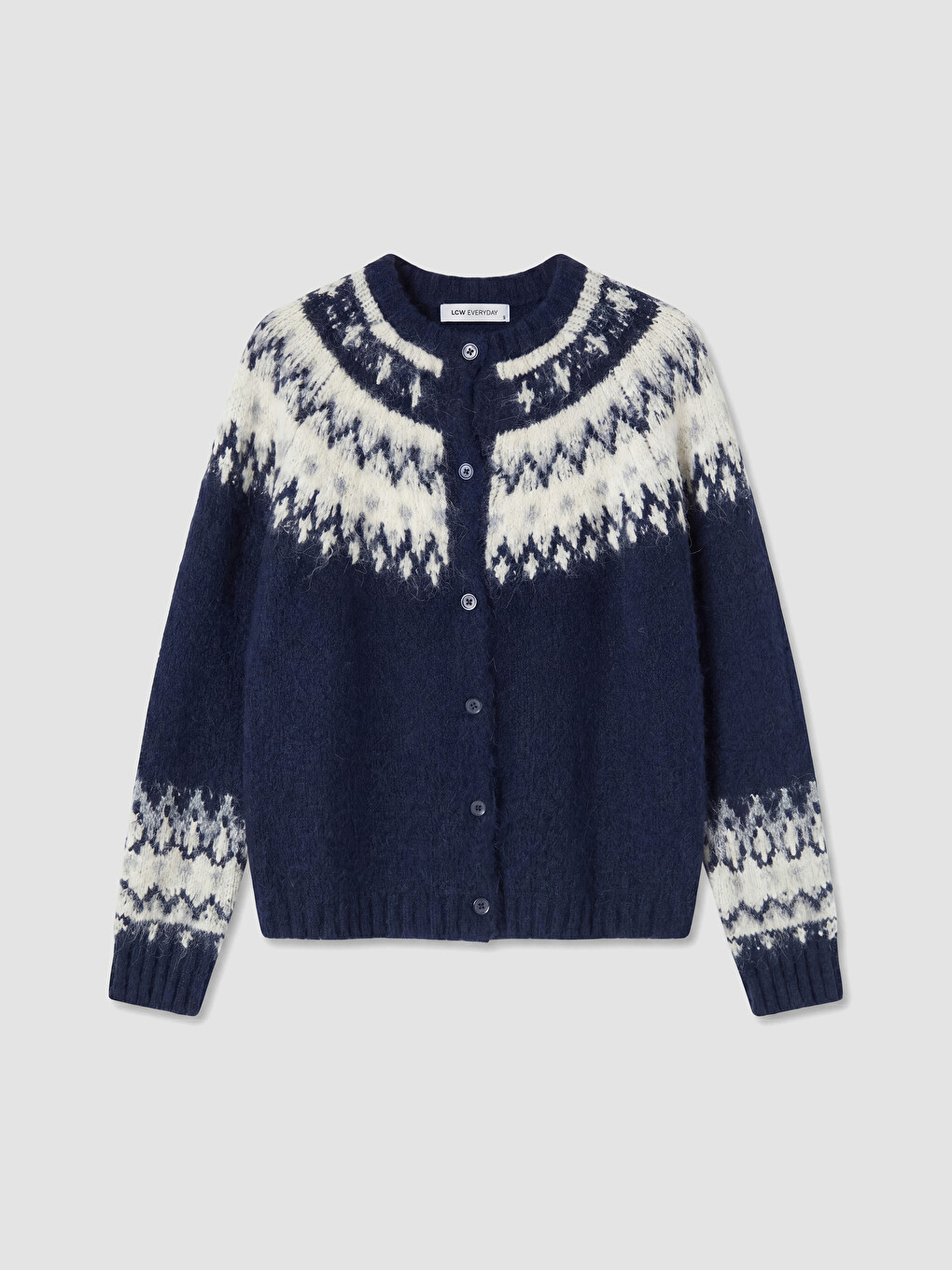 Crew Neck Patterned Women's Knitwear Cardigan-4