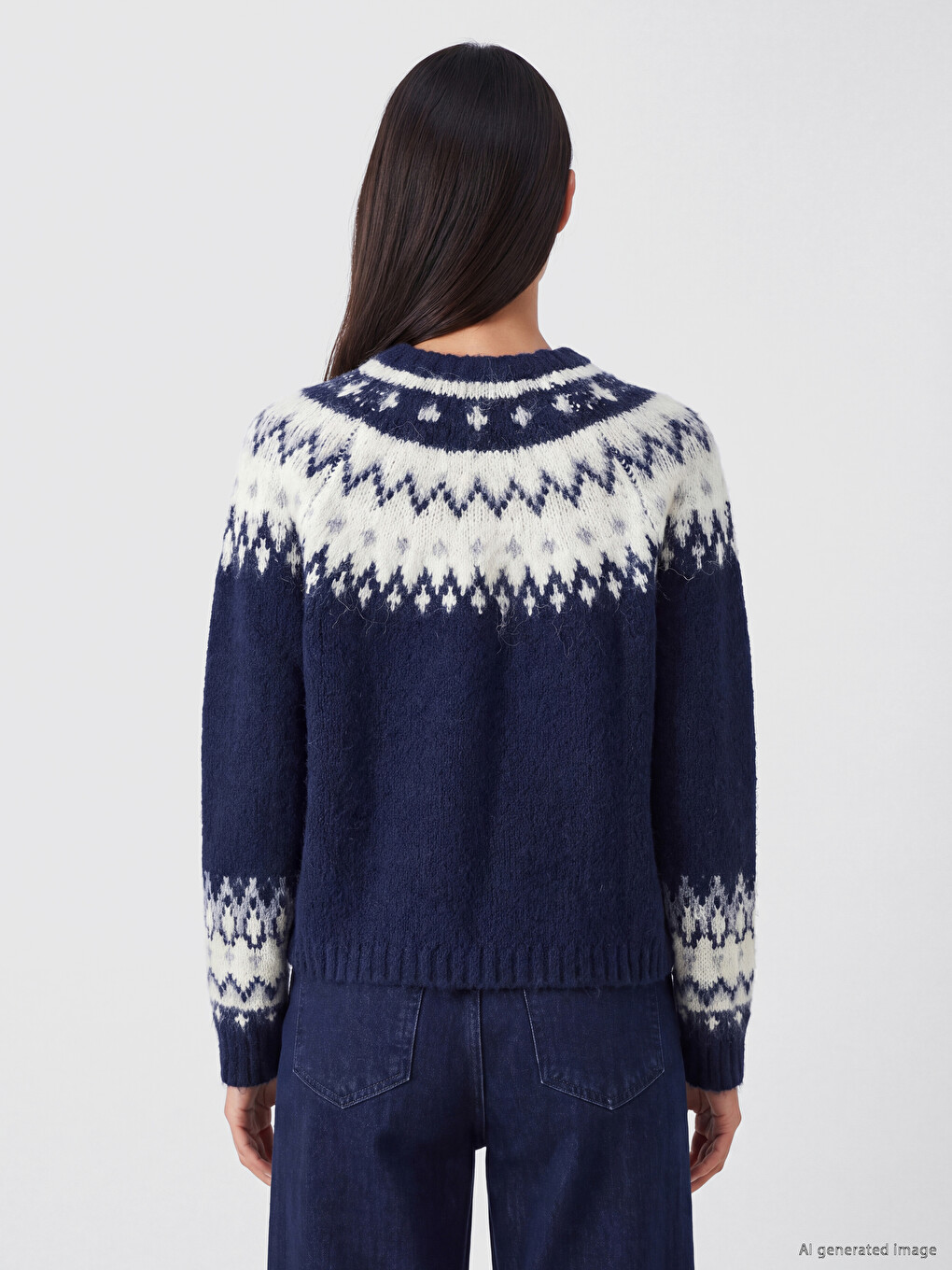 Crew Neck Patterned Women's Knitwear Cardigan-3