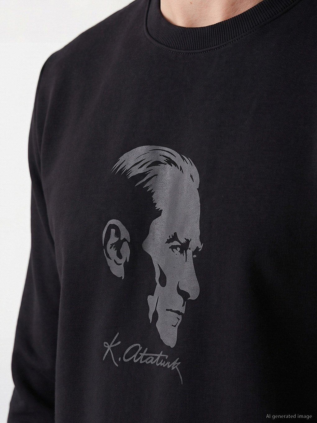 Crew Neck Printed Men's Sweatshirt-2