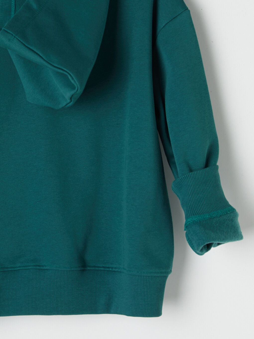 Petrol Kapüşonlu Erkek Çocuk Kalın Sweatshirt-2